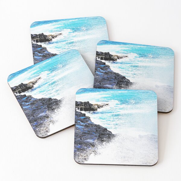 Item preview, Blue Ocean Waves Teal Hawaii Kauai Island Summer Beach designed and sold by Angie Menegay.