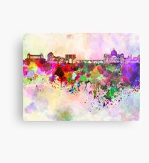 Rome skyline in watercolor background Metal Print