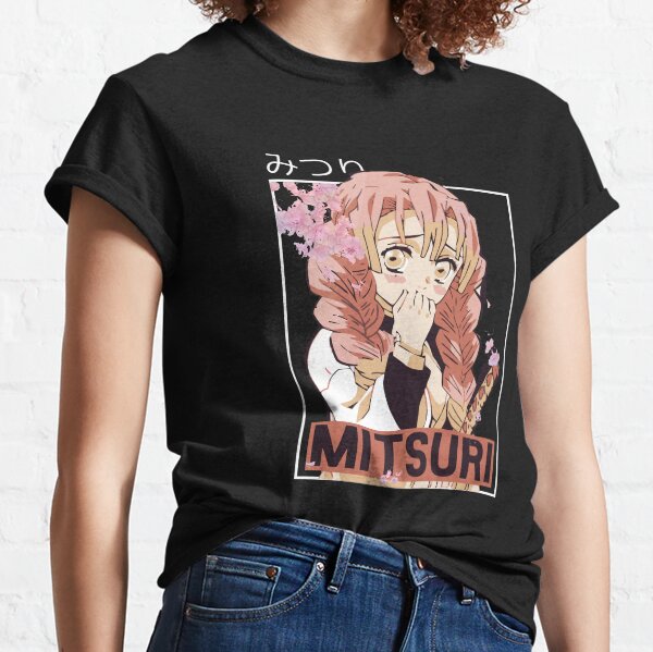 Demon Slayer Kimetsu No Yaiba Mitsuri Ten Pillars Anime Waifu Cute Kawaii Girl Otaku Gamer Short-Sleeve Unisex T-Shirt Classic T-Shirt