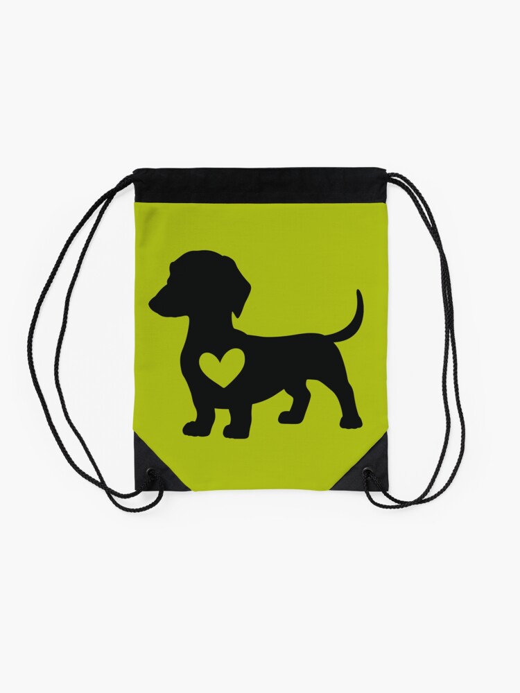 Alternate view of Daschund Heart Drawstring Bag
