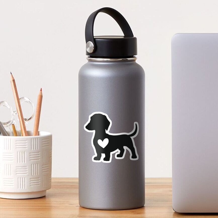 Daschund Heart Sticker