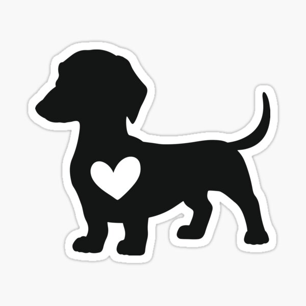 Daschund Heart Sticker