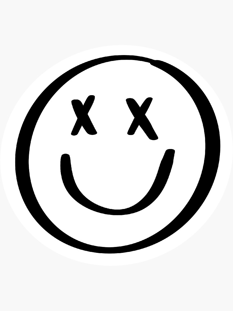 Smiley with X Eyes Sticker