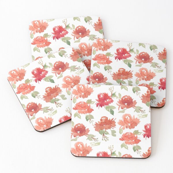 Item preview, Tiny red orange peonies  designed and sold by Jeanette Cefre.