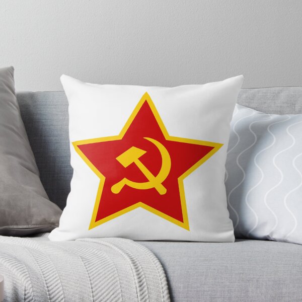 Soviet Red Army Hammer and Sickle Throw Pillow