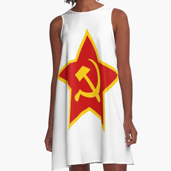 Soviet Red Army Hammer and Sickle A-Line Dress