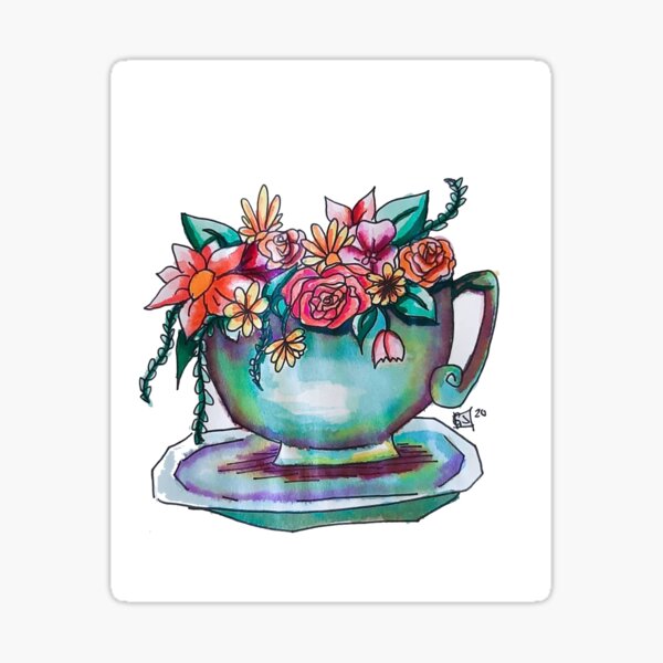 Item preview, Floral Teacup! designed and sold by Gabrielle Struzik.