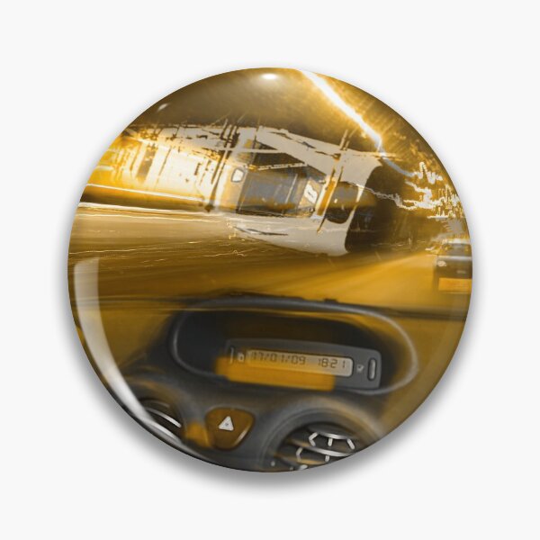 Item preview, Motorist drives at night. Suddenly, derailed train falls and crashes monochromatic amber ocher designed and sold by Flavio Vieri.