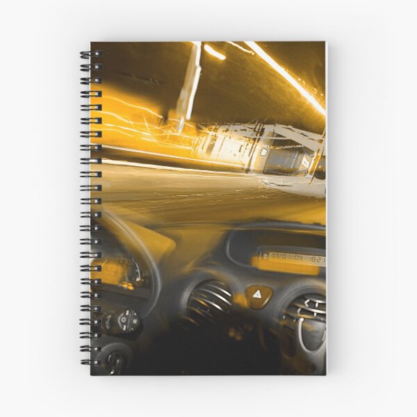 Item preview, Motorist drives at night. Suddenly, derailed train falls and crashes monochromatic amber ocher designed and sold by Flavio Vieri.