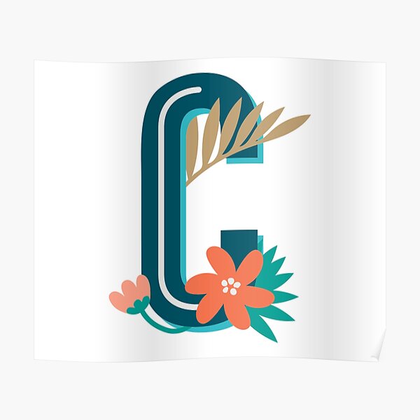 Tropical Initial Letter Personalised A4 Poster Print PO121 