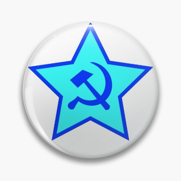 Blue Star, Hammer, and Sickle Pin