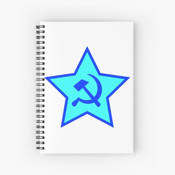 Blue Star, Hammer, and Sickle Spiral Notebook