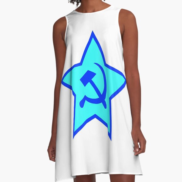 Blue Star, Hammer, and Sickle A-Line Dress