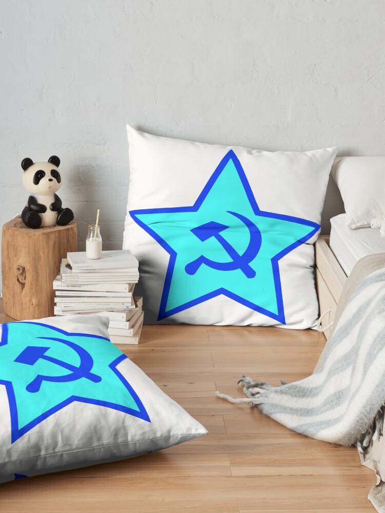 Alternate view of Blue Star, Hammer, and Sickle Floor Pillow