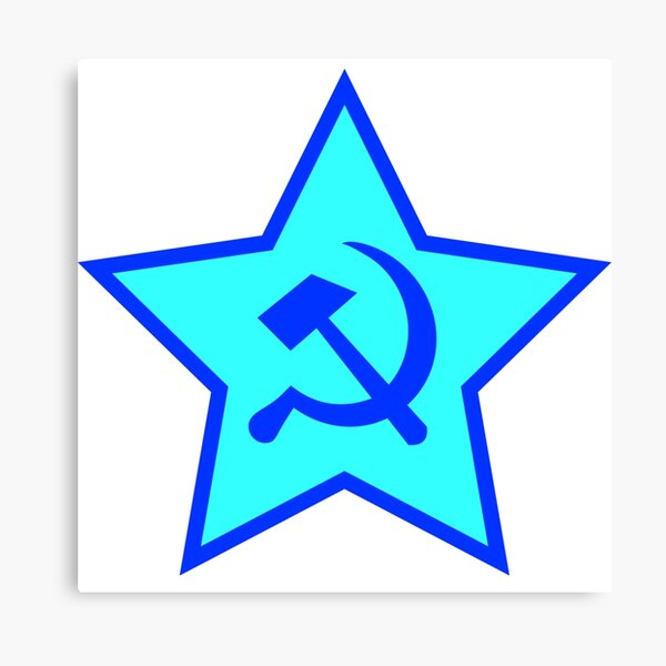 Blue Star, Hammer, and Sickle Canvas Print