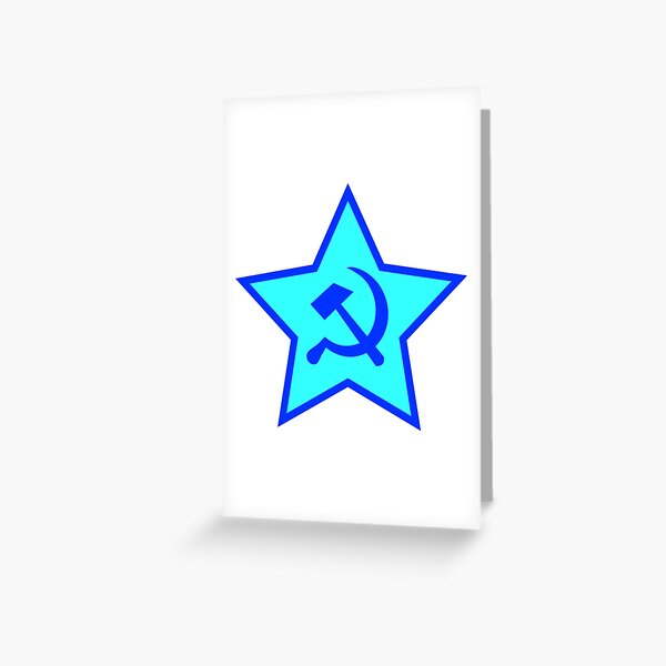 Blue Star, Hammer, and Sickle Greeting Card