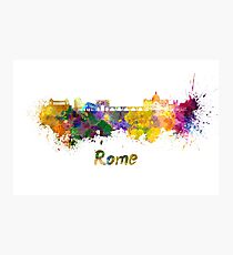 Rome skyline in watercolor Photographic Print