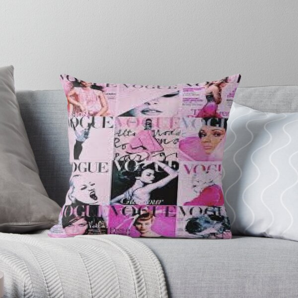 pink vogue Throw Pillow