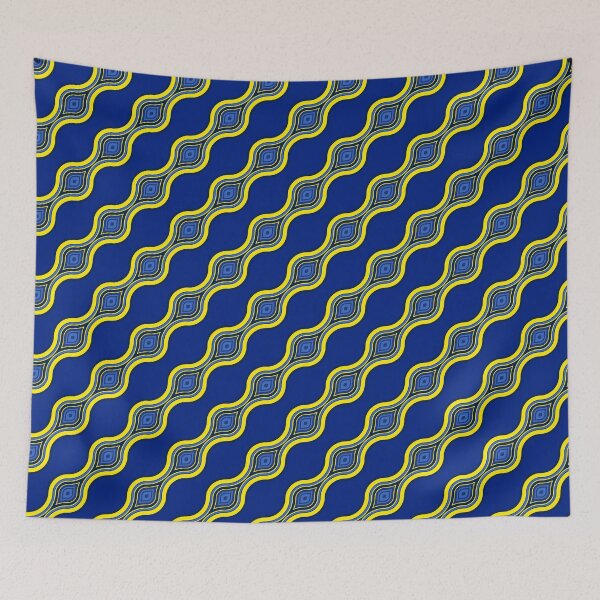 Item preview, Yellow and Blue Abstract Stripes Pattern designed and sold by RootSquare.