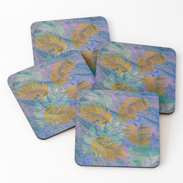 Item preview, Brown palm leaves on a Blue background. redecorate, refurbish, nature designed and sold by jayne0524.