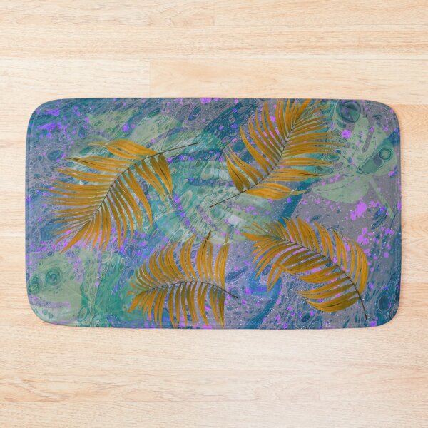 Item preview, Brown palm leaves on a Blue background. redecorate, refurbish, nature designed and sold by jayne0524.