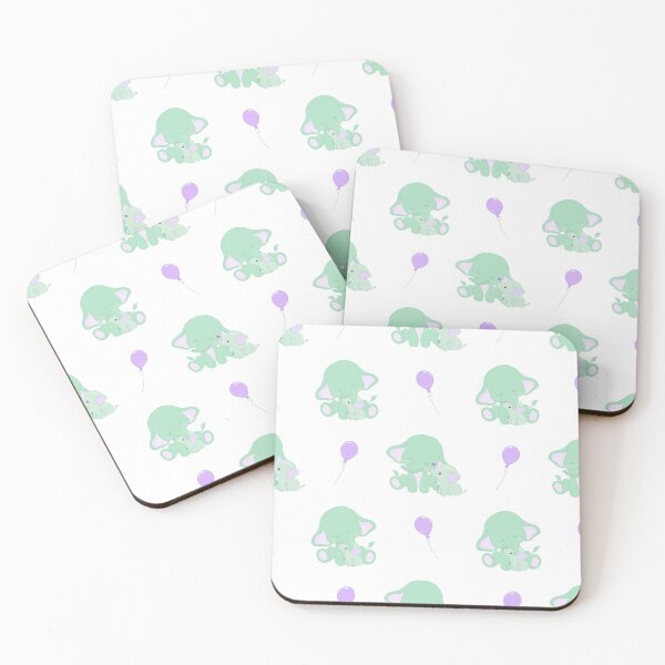 Item preview, Elephants - Green and Purple designed and sold by PeppermintCreek.