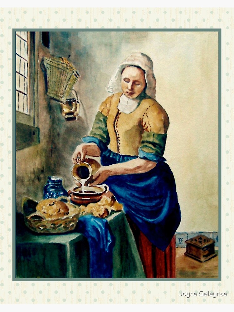 The Kitchen Maid (Keukenmeid) After Jan Vermeer, Classic Old Masters Art  Board Print for Sale by Joyce Geleynse