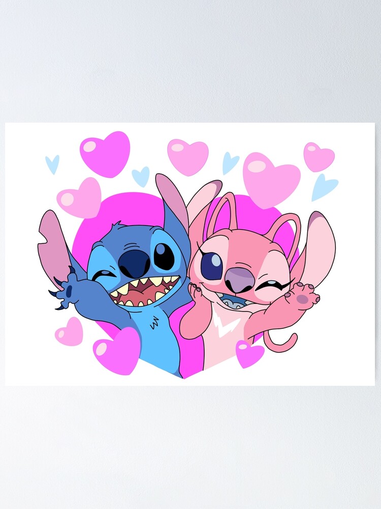 cute stitch and angel  Poster for Sale by emily040503