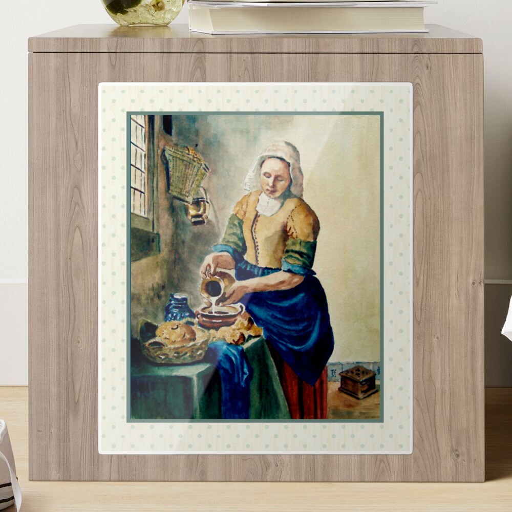 The Kitchen Maid (Keukenmeid) After Jan Vermeer, Classic Old Masters | Art  Board Print