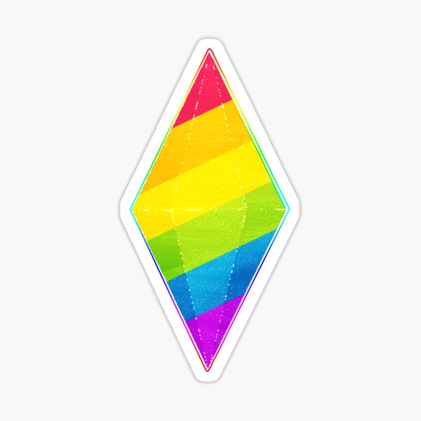 Rainbow Pride Plumbob Wcolored Outline Sticker For Sale By