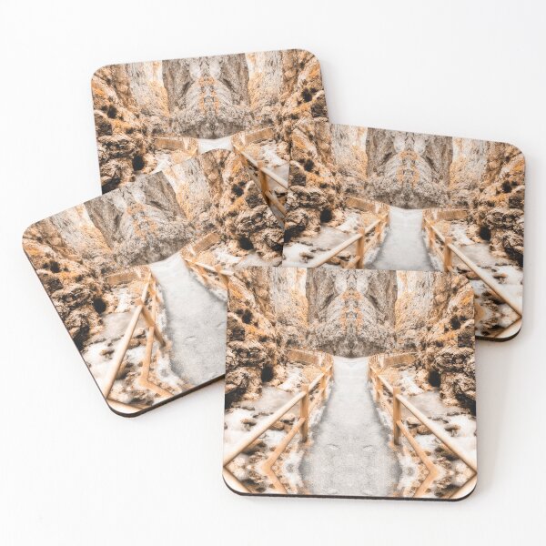 Item preview, People going trekking on  path among sheer rocks, monochromatic brown designed and sold by Flavio Vieri.