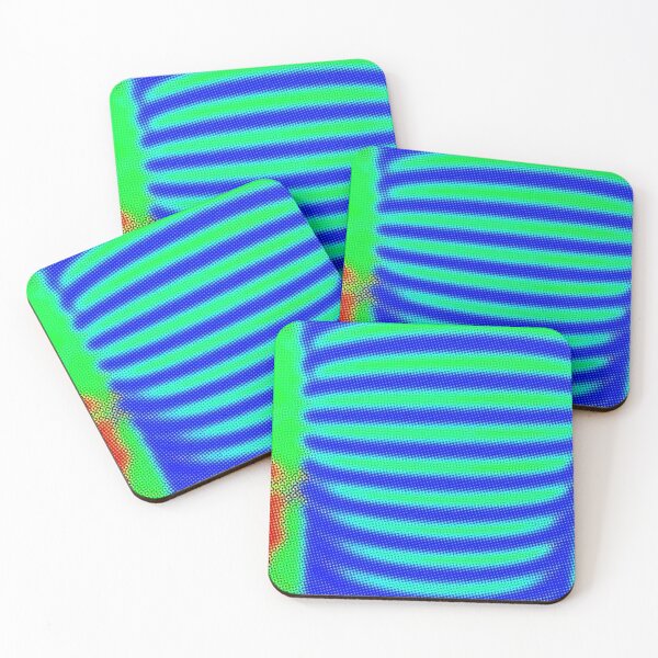 AQUARIUS PEACOCK ELECTRIC BABY Coasters (Set of 4)