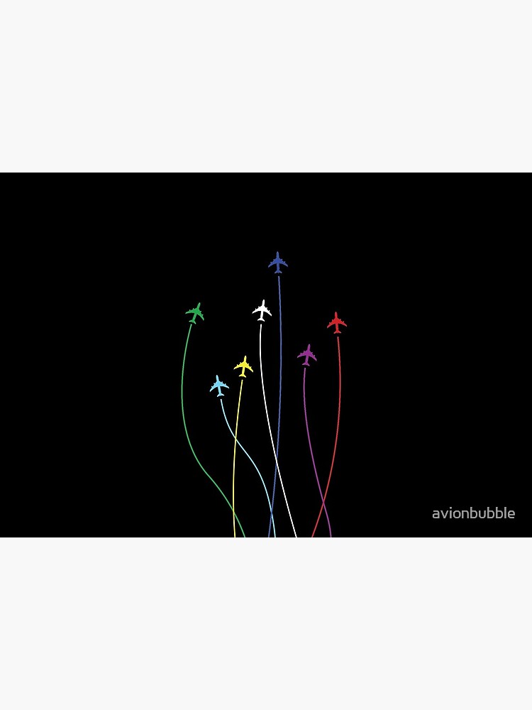 Rainbow airplanes flying on eachother by avionbubble