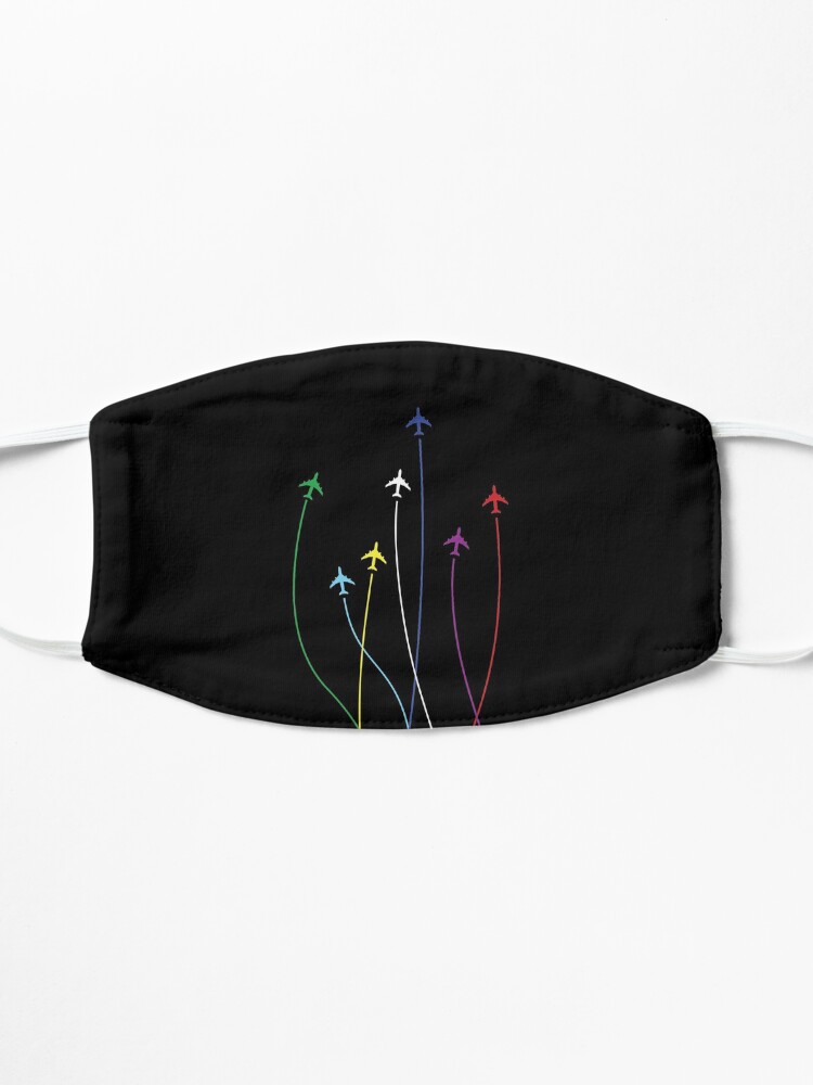 Alternate view of Rainbow airplanes flying on eachother Mask