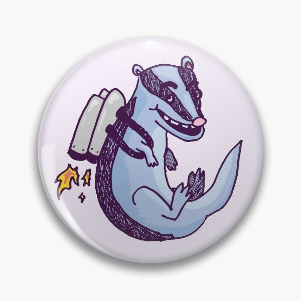 Item preview, Badger with a Jet Pack Funny Hand Drawn Monster Doodle designed and sold by PastelPickles.