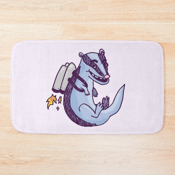 Item preview, Badger with a Jet Pack Funny Hand Drawn Monster Doodle designed and sold by PastelPickles.