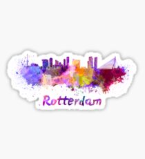 Rotterdam skyline in watercolor Sticker