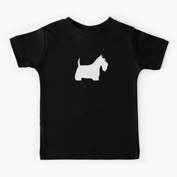 White Scottish Terrier Silhouette(s) Kids T-Shirt