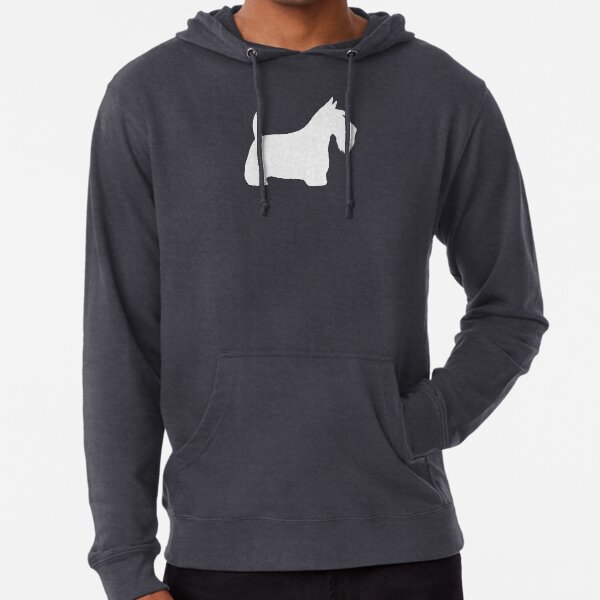 White Scottish Terrier Silhouette(s) Lightweight Hoodie