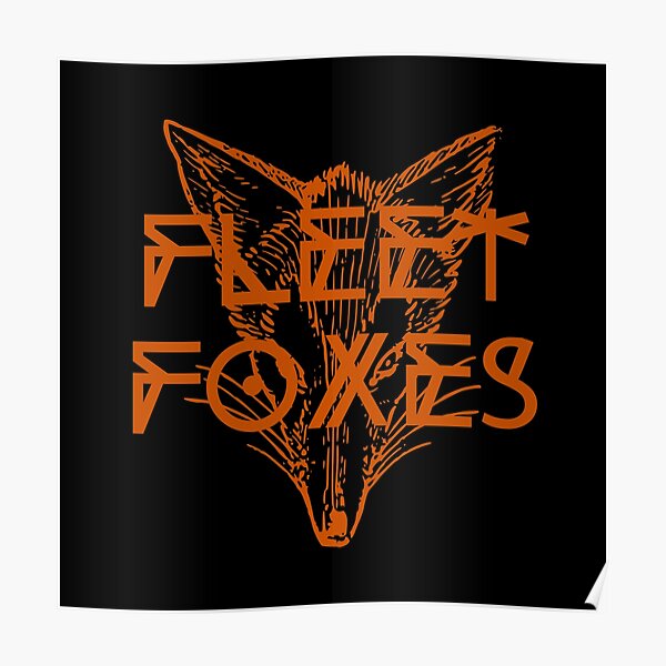 Fleet Foxes // Fox Drawing and Geometric Illustration Poster