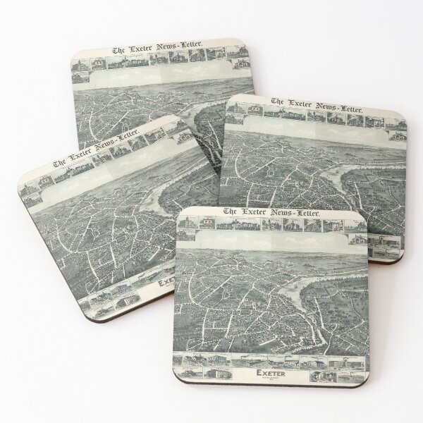 Item preview, Vintage Pictorial Map of Exeter NH (1896) designed and sold by BravuraMedia.