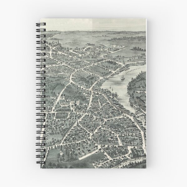 Item preview, Vintage Pictorial Map of Exeter NH (1896) designed and sold by BravuraMedia.