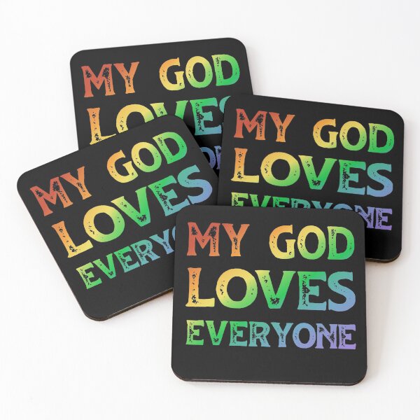 Item preview, My God Loves Everyone (rainbow text, distressed font) designed and sold by Ofeefee.