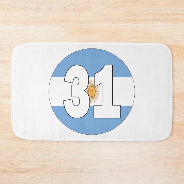 Item preview, Number 31 with Argentina flag on the background designed and sold by AllShirts21.