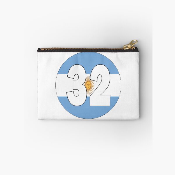 Item preview, Number 32 with Argentina flag on the background designed and sold by AllShirts21.