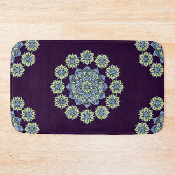 Item preview, green and yellow flowers mandala  designed and sold by MandalaFlowerArt.