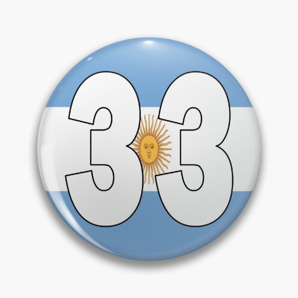 Item preview, Number 33 with Argentina flag on the background designed and sold by AllShirts21.