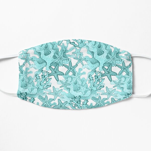 Starfish Watercolor Aqua coral reef ,ocean home decor Mask