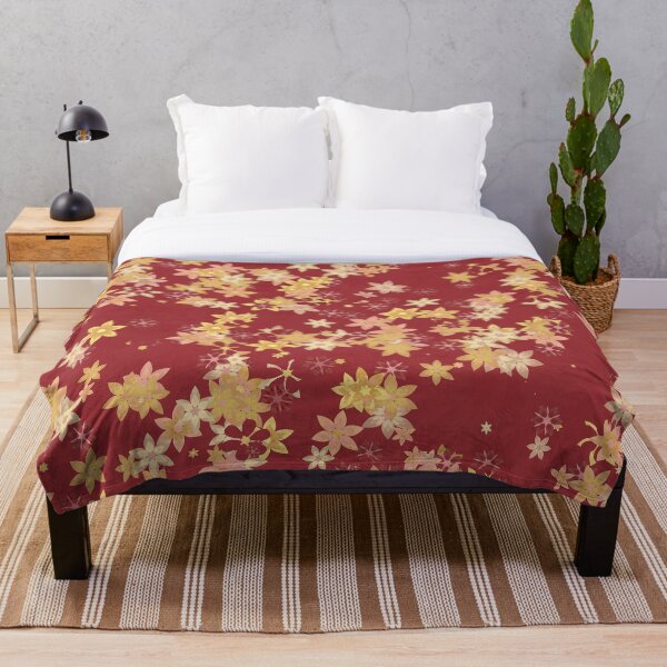 Item preview, Yellow Flower Pattern Pretty Wildflowers on Red Background designed and sold by RootSquare.