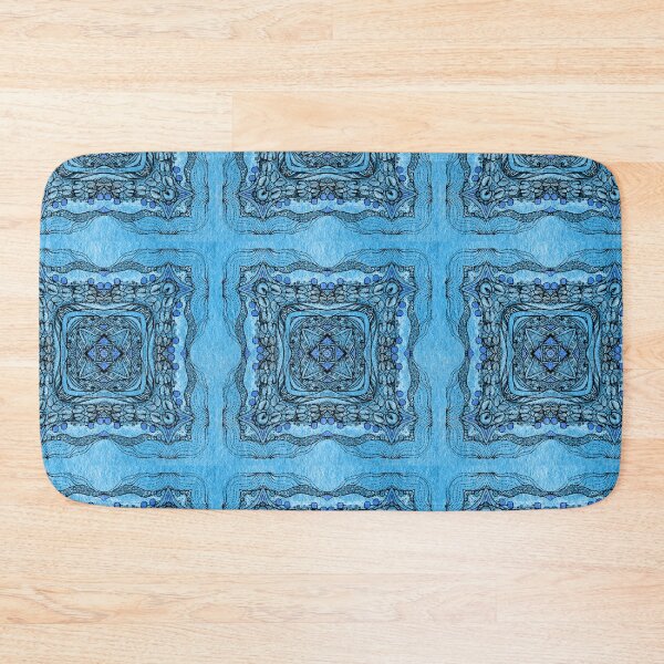 Item preview, blue garden patttern designed and sold by MandalaFlowerArt.